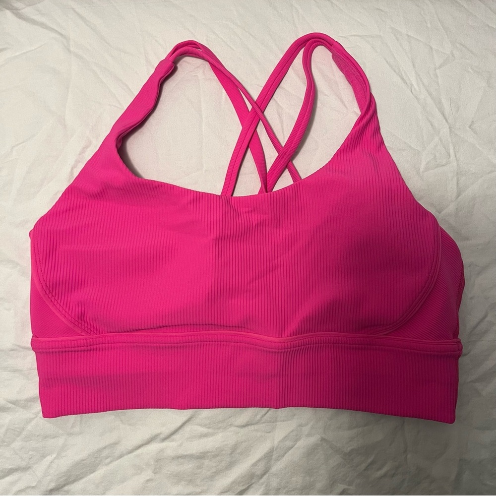 Lululemon Energy Sports Bra Long Line Size 12 Pink